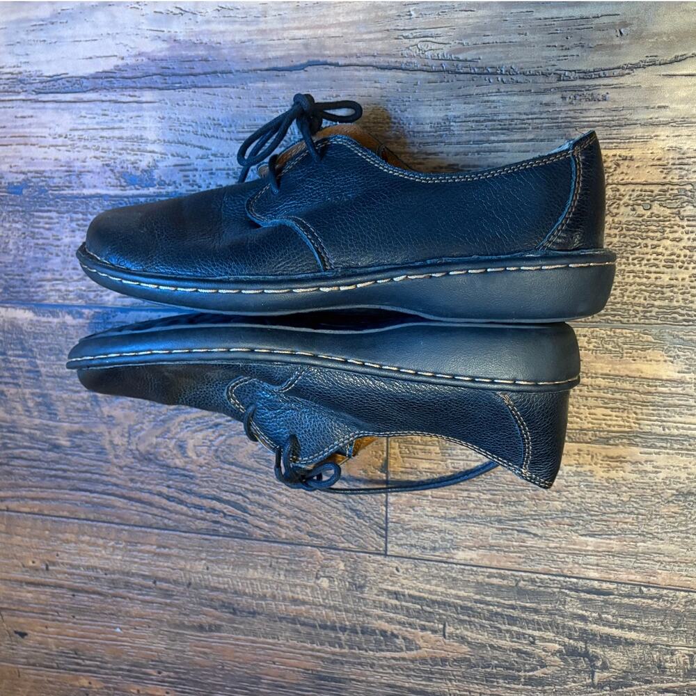 Bolo Cake 13 Black Leather Round Toe Lace Up Oxford Size 10 - Picture 5 of 7